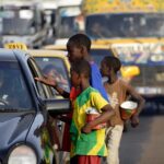 Sad depiction of less privileged kids begging on the bridge