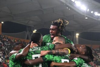 Jubilation as the Super Eagles net the standout goal of the game